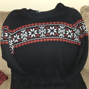 Black and Red Snowflake Sweater